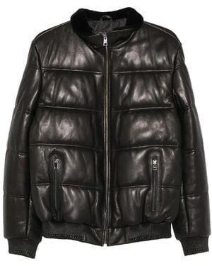 SERGIO MORETTI FIRENZE Quilted Leather Jacket - Black