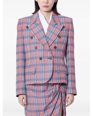 Vivienne Westwood Doppelreihiges Sakko mit Karomuster - Rot