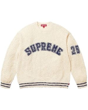 Supreme Crew-Neck Textured Sweatshirt - Natural