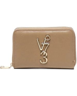 V73 Zip-Around Logo Wallet - Natural