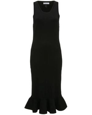 JW Anderson ラッフルヘム ノースリーブ ドレス - ブラック
