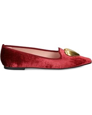 Pretty Ballerinas Ella Heart-Embellished Ballet Flats - Red