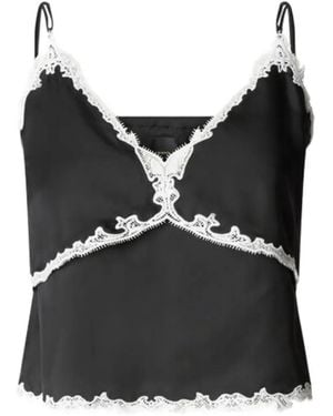 Pinko Top With Lace Inserts - Black