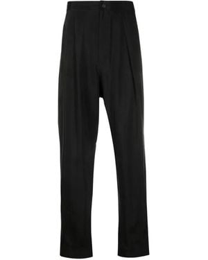 Tessitura Tapered Drop-Crotch Trousers - Black