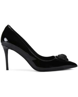 Kurt Geiger Patent Leather Belgravia Eagle Court Shoes - Black