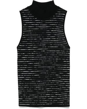 DKNY Ribbed-Knit Top - Black