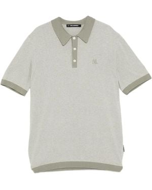 KARL LAGERFELD Ottoman Polo Shirt - Grey