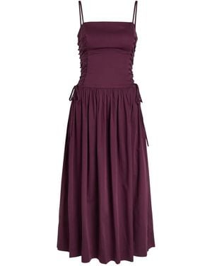 Damson Madder Ruched Lace-Up Dress - Purple