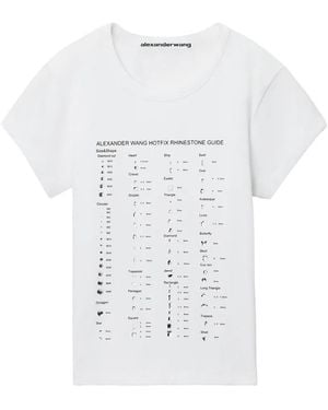 Alexander Wang Fitted Ss T-Shirt W/ Hotfix Card Graphic - White
