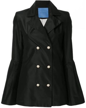 Macgraw Wing Double-breasted Silk Blazer - Black