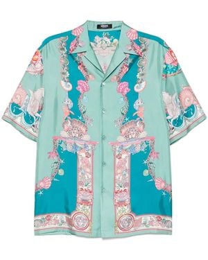 Versace Camicia Coral Theatre - Blu