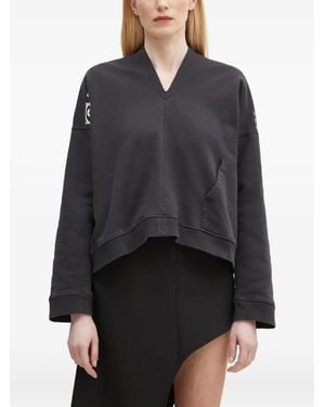 MM6 by Maison Martin Margiela Vネック スウェットシャツ - ブラック