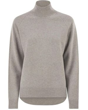 Peserico Gerippter Pullover Mit Stehkragen - Grau