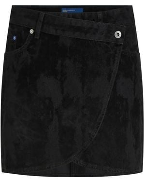 KARL LAGERFELD Velvet Denim Mini Skirt - Black