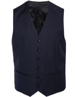 Fursac Striped Virgin-Wool Waistcoat - Blue
