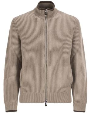 Fedeli Rib-Knit Cashmere Jumper - Brown