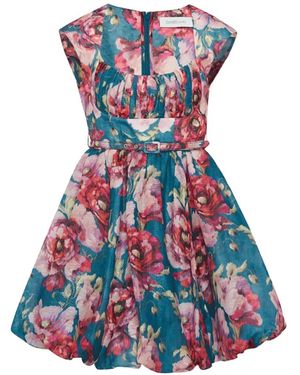 Zimmermann Floral-Print Belted Mini Dress - Blue