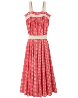 Lee Mathews Kariertes Nina Maxikleid - Rot