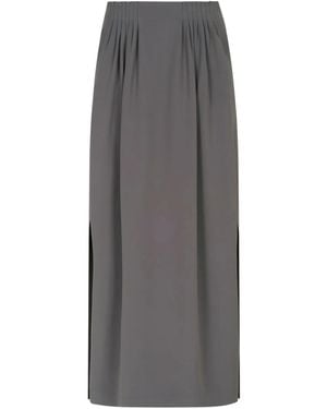 Giorgio Armani Pleated Side-Slit Maxi Skirt - Grey