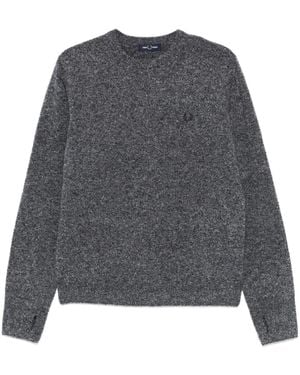 Fred Perry Bouclé Crew-Neck Jumper - Grey