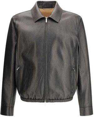 Ferragamo Hemdjacke Mit Reißverschluss Am Kragen - Grau