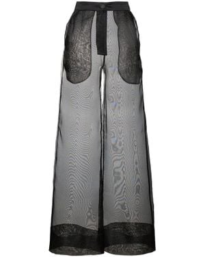 Charms Company Sheer Organza Wide Leg Pants - Black