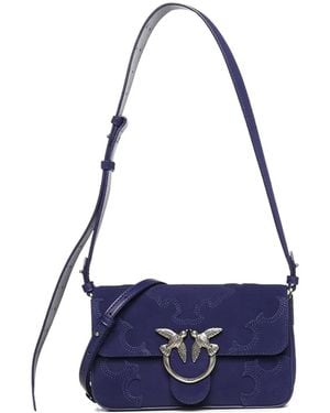 Pinko Bandolera Con Placa Del Logo - Azul