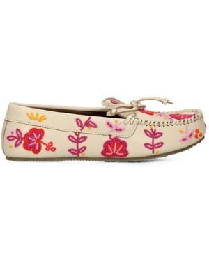 De Siena Shoes Arianna Bead-Embellished Leather Loafers - Pink