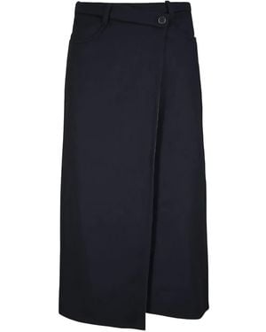 Brunello Cucinelli ラップフロント スカート - ブルー