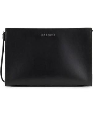 Orciani Leather Clutch Bag - Black