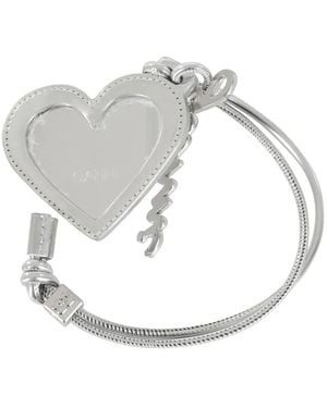 Ganni Heart Mirror Charm - ホワイト