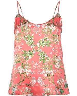 Madison Maison Louise Floral-Print Silk Top - Pink