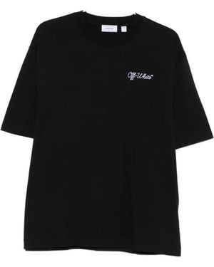 Off-White c/o Virgil Abloh Logo-Embroidered T-Shirt - Black