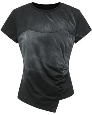 Feng Chen Wang Ruched Asymmetric T-Shirt - Black
