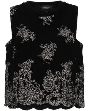 Giambattista Valli フローラル トップ - ブラック