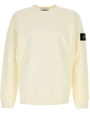 Stone Island Crew-neck Cotton Sweatshirt - Natural