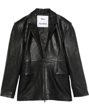 Won Hundred Florina Leather Blazer - Black