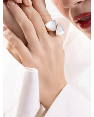 Vhernier Bague À Ornements En Cristal De Roche Et Perle - Neutre