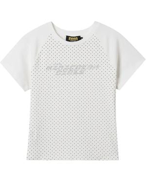 Mini Cream Polka-Dot T-Shirt - White