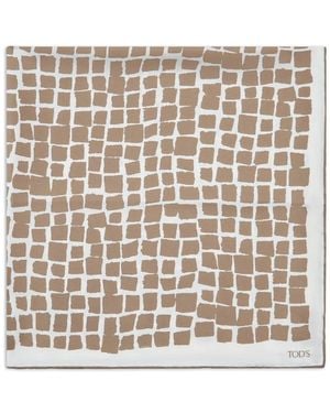 Tod's Patterned Scarf - White