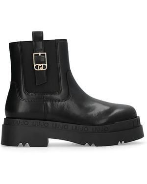 Liu Jo Buckled Platform Boots - Black