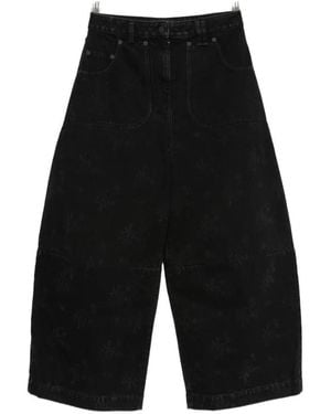 Simone Rocha Logo-Patch Jeans - Black