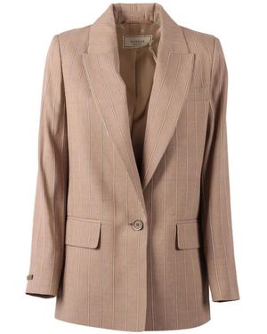 Peserico Blazer À Rayures - Natural