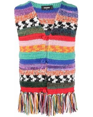 DSquared² Crochet-Knit Vest - Red