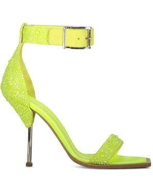 McQueen Strap Heeled Sandals - Yellow