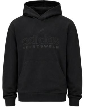 adidas Embossed-Logo Hoodie - Black