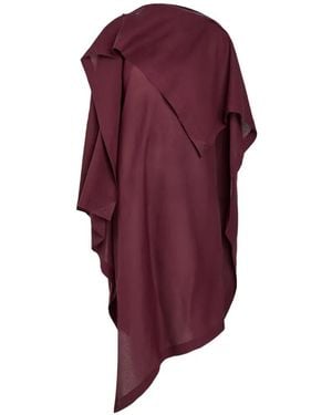 Issey Miyake All Squares Asymmetric Draped Midi Dress - Purple