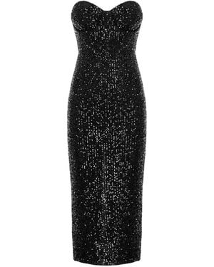 CuAnna Karlie Sequin-Embellishment Midi Dress - Black