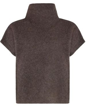 P.A.R.O.S.H. Gerippter Rollkragenpullover - Grau