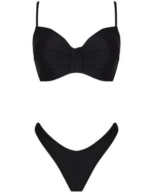Amir Slama Costume Da Bagno Con Arricciatura - Nero